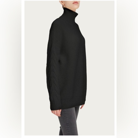 Gentle Herd Oversized Cashmere Wool Turtleneck Sweater Black Large EUC - Picture 3 of 10